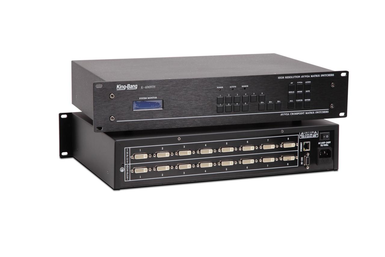 DVI八进十六出数字矩阵切换器K-4D0816