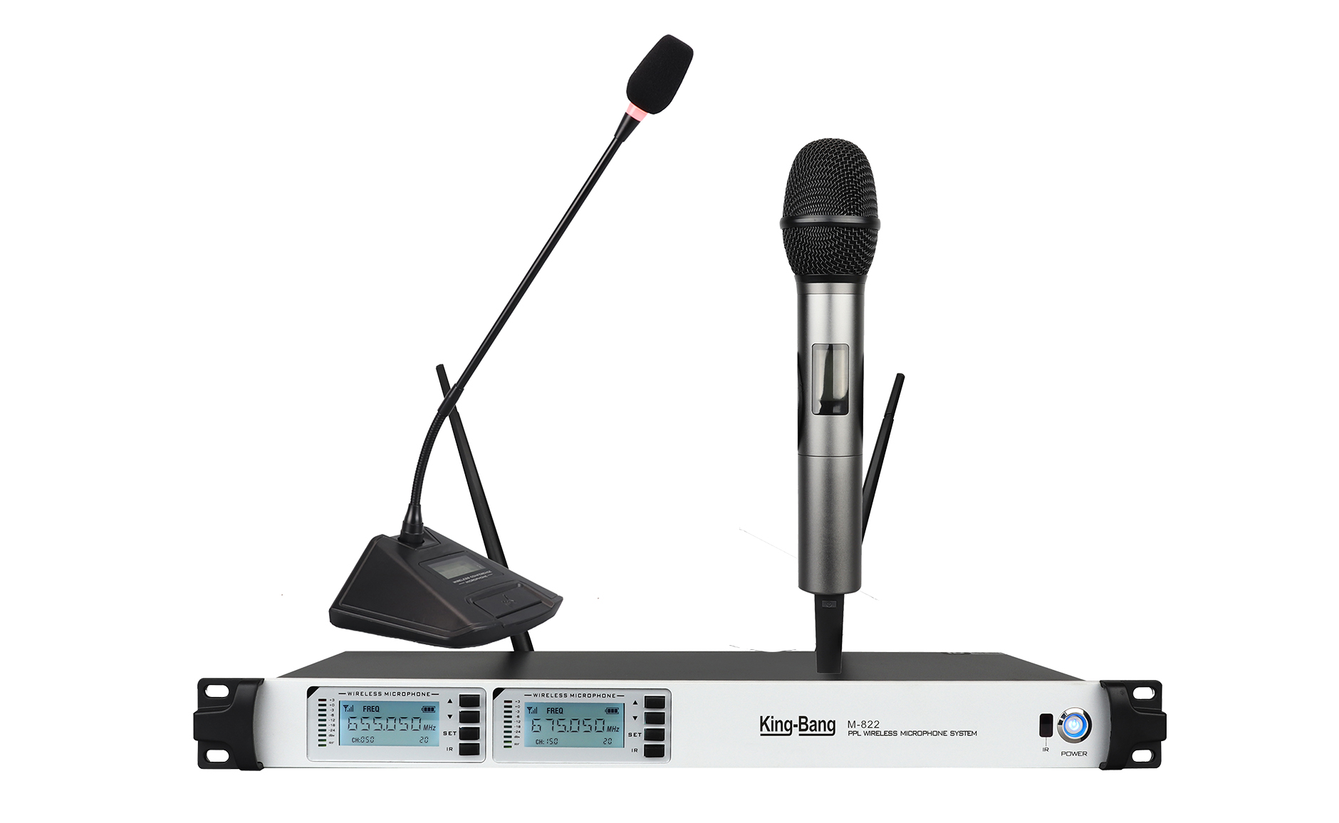 UHF一拖二(红外对频)无线麦克风M-822