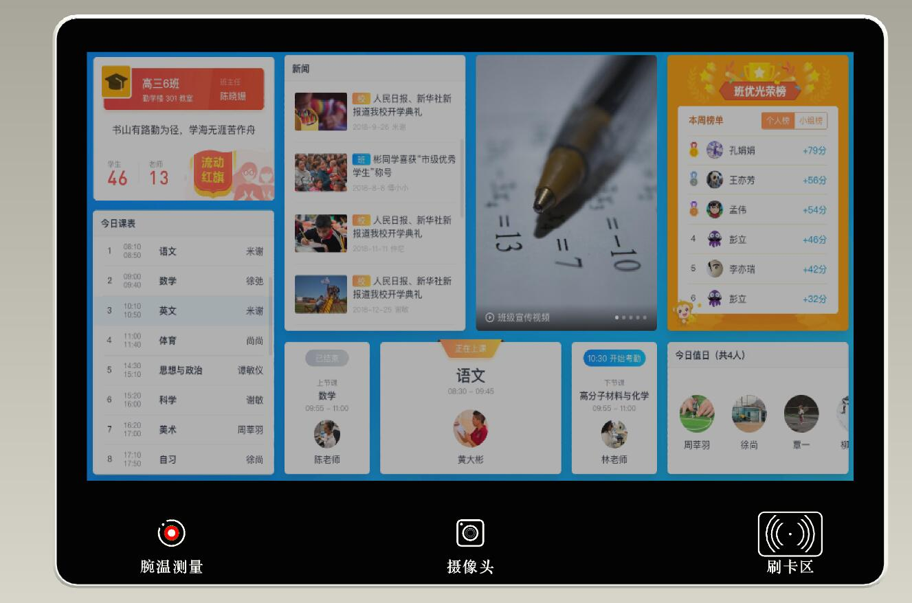 智慧班牌（腕温测温模块）横屏 KE-LED-BPC